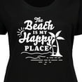 thumbnail image 4 of Inktastic The Beach is My Happy Place with Palm Trees Women's Plus Size T-Shirt, 4 of 5