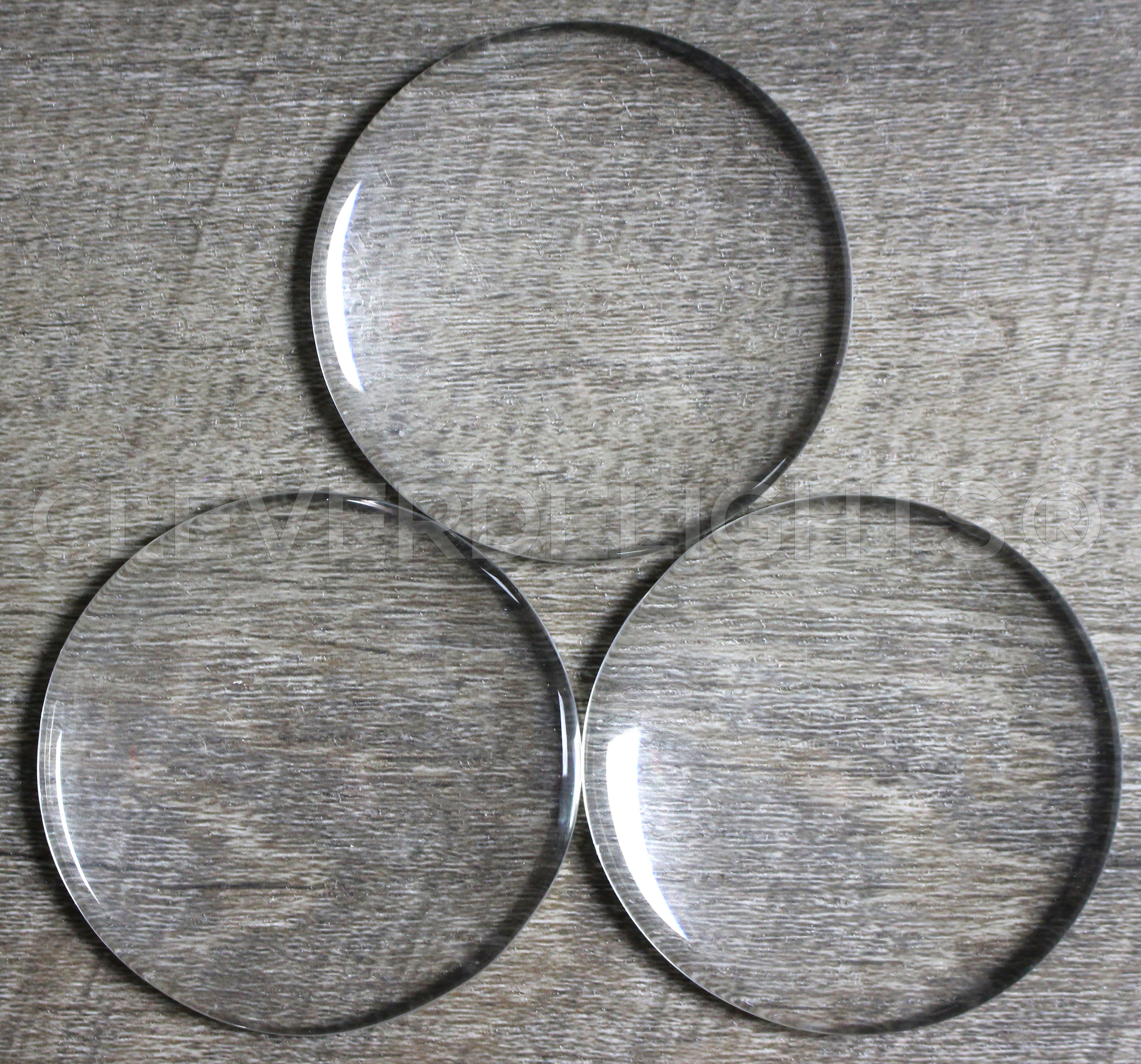 CleverDelights 2.5 Round Glass Cabochons - 2 Pack