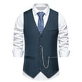 thumbnail image 4 of EGNMCR Tank Tops Men Men Solid Fashion Have Pockets Button Turn-down Collar Tanks Tops Blouse, 4 of 9