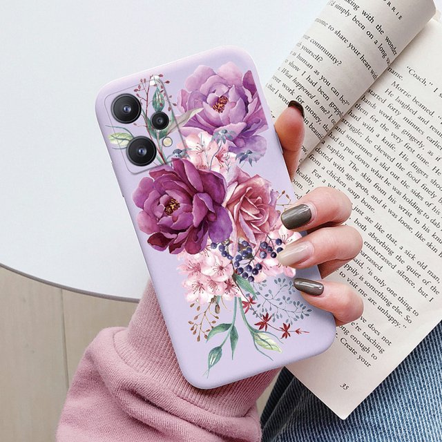 Case For Realme 9 4G 9 Pro Plus Cute Heart Flower Back Cover Soft Silicone Matte Protective Funda For OPPO Realme 9 Pro+ Bags