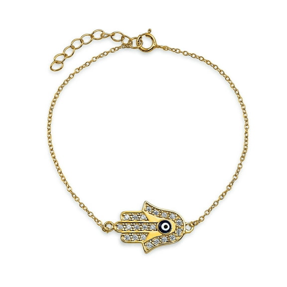 Bling Jewelry Womens Turkish Amulet Evil Eye Chain Link Bracelet Gold Plated