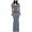 Gray women dresses, variant on Summer Saving Wycnly Womens Dresses Evening Party Prom Sexy Slim Mermaid Long Dresses Solid Round Neck Short Sleeve Maxi Summer Dress Black m Under $5
