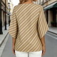thumbnail image 7 of Miluxas Women's Business Casual Tops 3/4 Sleeve Dressy Blouses office Work Shirts Khaki L(L), 7 of 7