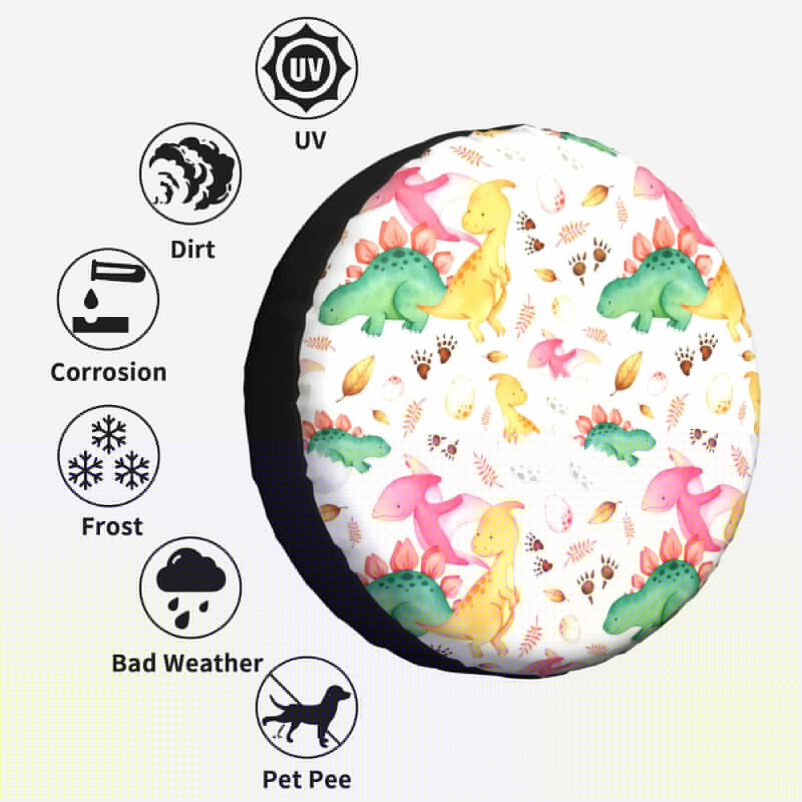 thumbnail image 6 of Kll Cute Baby Dinosaurs Tire Cover,Universal Wheel Tire Cover For Trailer, Rv, Suv, Truck,Camper And Many Vehicle,(14 Inch), 6 of 7