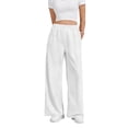 thumbnail image 6 of SWQZVT Women's Wide Leg Sweatpants, High Waisted Straight Leg Joggers with Pockets, Casual Drawstring Elastic Waist Lounge Pants, 6 of 7