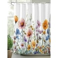 thumbnail image 2 of Fsddascl Spring Floral Shower Curtain Set - Standard 72" x 72" Washable Bathtub Curtain with 12 Hooks, Yellow Pink Flowers Farmhouse Waterproof Fabric Stall Shower Curtains for Bathroom/Bathtub, 2 of 6
