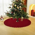 thumbnail image 4 of Fmbmuo Red Christmas Tree Skirt 36 Inch Knitted Christmas Decorations, Modern Fray-Resistant Cloth Vintage Tree Skirt for Merry Christmas Party, 4 of 5