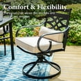 thumbnail image 5 of 5 Pieces Outdoor Patio Dining Set with 4 Pieces Aluminum Swivel Chairs with Seat Cushions & Back Cushions and 1 Piece Table, Black & Beige, 5 of 13