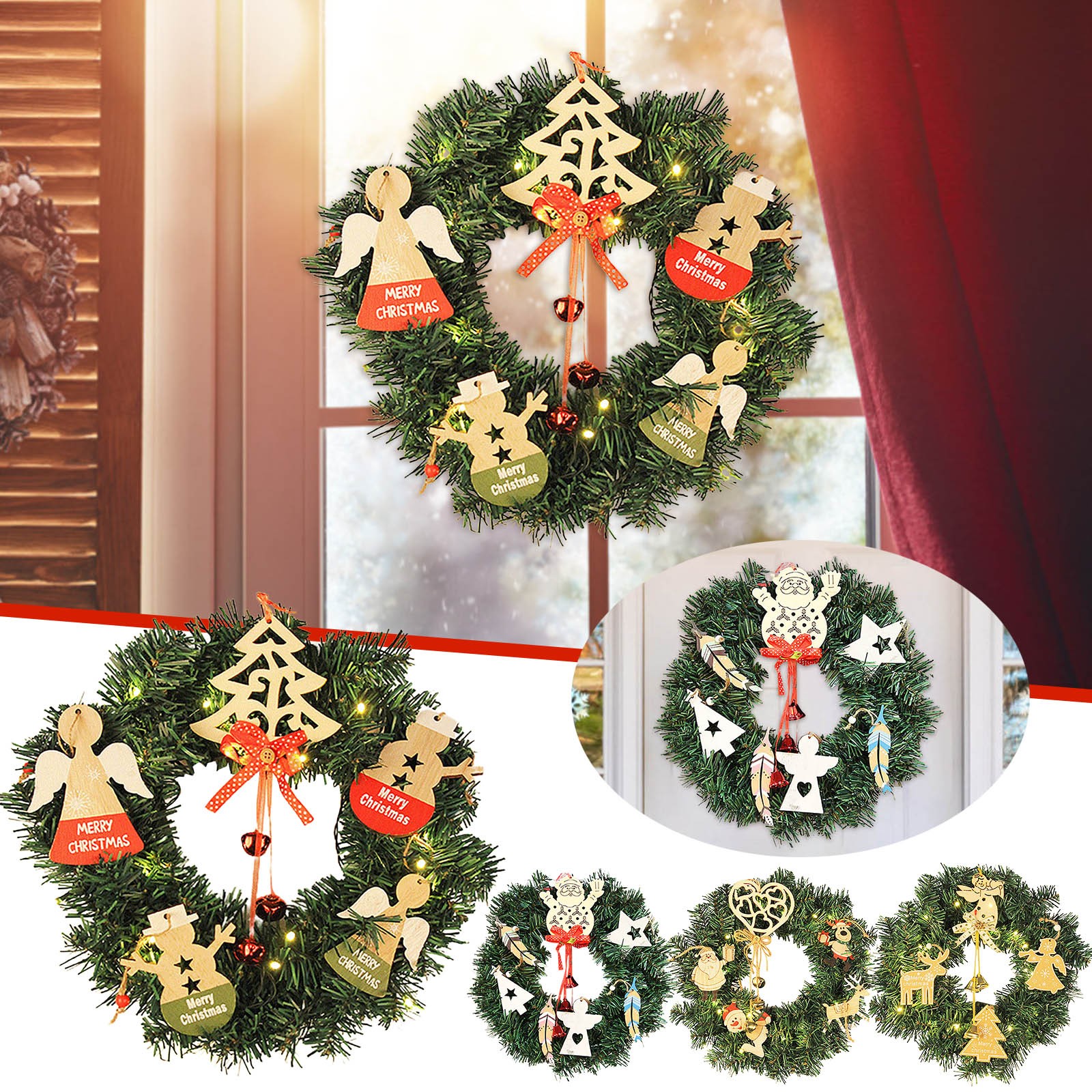 Pianpianzi Candy Christmas Wreath Cemetery Christmas for Door Wall 11.81  Inch Christmas Wreath Outdoor Christmas Wreath For Front Door Christmas  Wreath For Winter Festive Christmas Party Decorations 