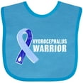 thumbnail image 3 of Inktastic Hydrocephalus Warrior with Light and Dark Blue Ribbon Boys or Girls Baby Bib, 3 of 4