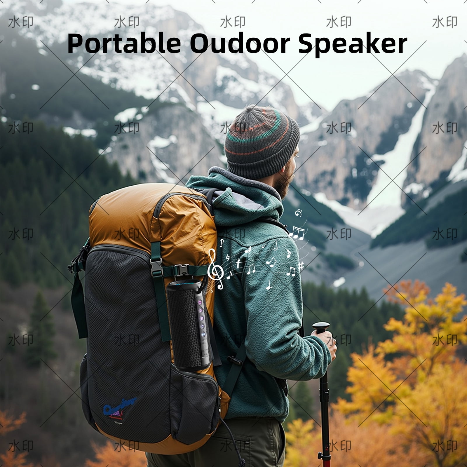Portable Bluetooth Speaker, Up to 30H Playtime Wireless Speaker IPX7 Waterproof  TWS Pairing Powerful Speakers with Bluetooth 5.4, for Home/Party/Outdoor/Beach/Travel, Men Women Gifts (Black)