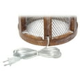 thumbnail image 3 of Lalia Home Wooded Arch Farmhouse Table Lamp with White Fabric Shade, Old Wood, 3 of 4