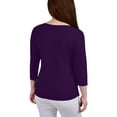 thumbnail image 2 of NY Collection Womens Petites Crepe Mesh Inset Blouse, 2 of 2