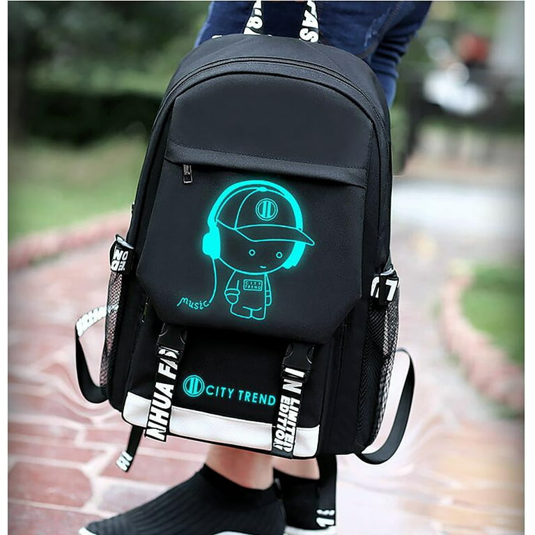 Fashion Luminous Backpack with USB Charging Port and Lock, Fashion Glow in  the Dark Backpack Laptop Bag Shoulder Day Pack Handbag for Boys, Girls,  Men, Women, Teen 