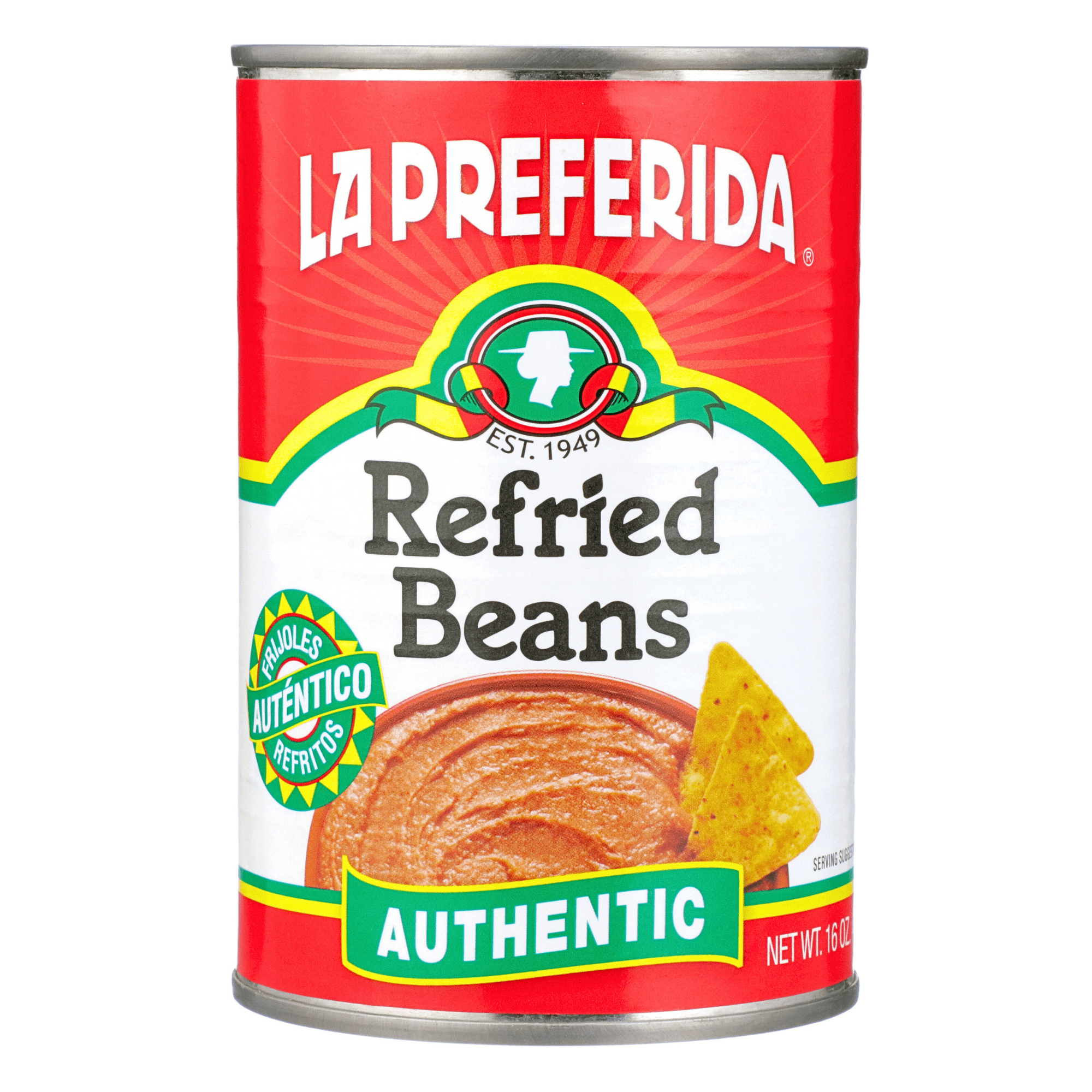 (12 pack) La Preferida Refried Beans, 16 oz, Can, Contains Soy and its Derivatives