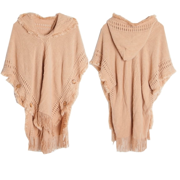 Poncho Shawl for Women Striped Hooded Cape Wrap Elegant Casual Cover Up Travel Office Leisure Weekend Layering Cloak with Cozy Draped Everyday Look