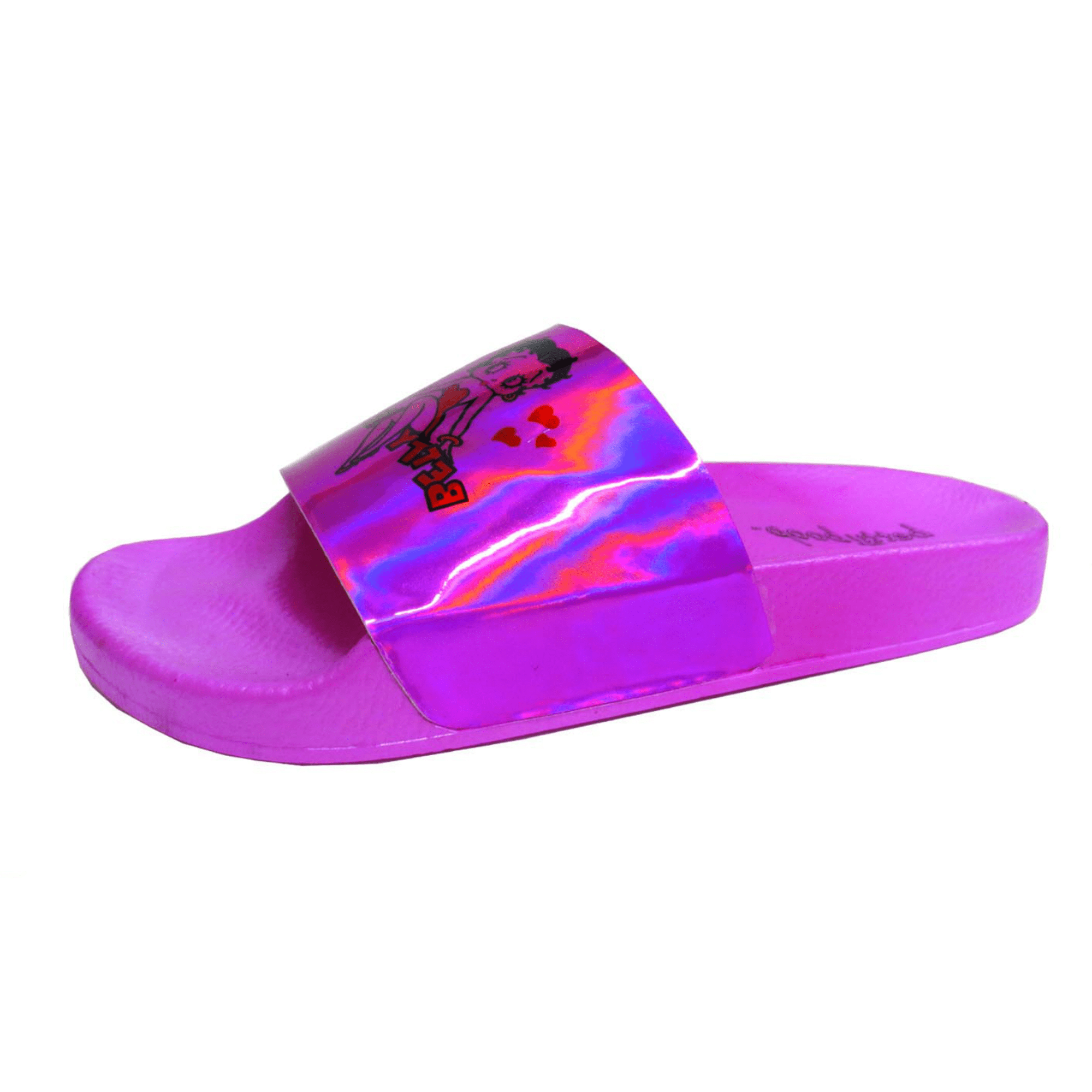 Betty Boop Adult Women Flip Flop Sandal Thong Slide Wedge Size 10 Fuchsia Slide