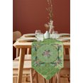 thumbnail image 4 of Table Runner Dresser Scarves Christmas Pine Needle Cone Berry Cotton Linen Burlap Table Cover Abstract Leaves Vine on Green Table Runners for Family Kitchen Dining Holiday Party Banquet Decor, 4 of 5