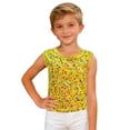 thumbnail image 5 of Bysome Teen Big Girls T-Shirts Crew Neck Comfortable Outdoor Activities Tee Sequins Sleeveless Yellow Tops Size 11-12 T, 5 of 6
