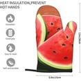 thumbnail image 4 of Oven Mitts 2 pcs Kitchen Oven Glove Watermelon Slice Oven Mitt Non-Slip Oven Gloves for Cooking Heat Resistant Hot Pads for Microwave BBQ, 4 of 6
