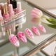 thumbnail image 5 of Juego de 3 placas de estampado de uñas con lazo rosa, plantilla artística con diseño de lazos de cinta, placa de acero inoxidable con estampador y raspador., 5 of 7