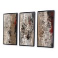 thumbnail image 3 of Designart "Fading Passion Retro Beige and Red Abstract II" Abstract Painting Framed Wall Art Set Of 3 - Red Modern Frame Gallery Wall Set For Home Decor, 3 of 6