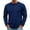 03# Dark Blue, variant on Men's T-Shirt Long Sleeve Crew Neck Casual Soft Basic Tee Shirts Khaki XL