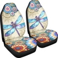 thumbnail image 3 of XYZCANDO Car Seat Covers Anti-Scratch Car Front Seat Covers Auto Seat Covers Protector Anti-Slip Truck SUV, Dragonfly Mandala Style, 3 of 10