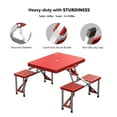 thumbnail image 4 of Ktaxon Portable Folding Picnic Table With 4-Person Chair Seats, Foldable Plastics Camping Table Set, Red, 4 of 7