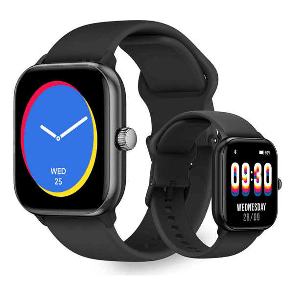 Vibeat Smart Watch for Men, 1.85" AMOLED Screen with Bluetooth Call & Voice Control, 110  Sport Modes, IP68 Waterproof Fitness Tracker for Android iOS, Black