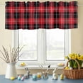 thumbnail image 6 of Valances for Windows Christmas Black Red Buffalo Plaid Rod Pocket Short Curtain for Bathroom Living Room Bedroom Classic Checker Grid 1 Panel 54x18in, 6 of 9