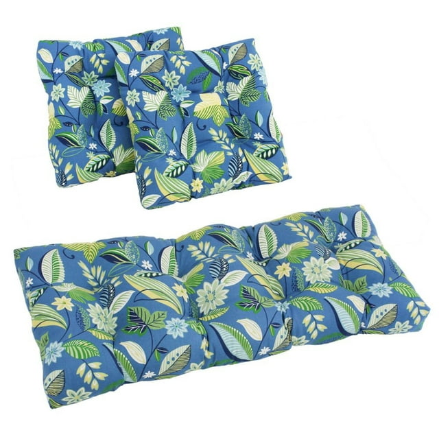 Coussins Capitonnés Carrés pour Causeuse d'Extérieur en Polyester Filé (Ensemble de 3)