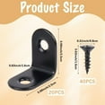 thumbnail image 2 of 20 Pcs Black L Bracket Corner Brace 1x0.96 Small Metal Right Angle Brackets Stainless Steel Fastener Corner Protector Shelf Support with Screws, 2 of 9