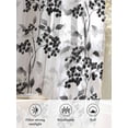 thumbnail image 6 of Sheer Curtains 72 Inches Long 2 Panels Set for Bedroom, Black Gray Fruit Semi Sheer Curtains for Windows, Vintage Plant Nature Botanical Flower Voile Window Treatments Rod Pocket Curtain, 6 of 7