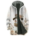 thumbnail image 4 of larppty Cozy Women's Teddy Hoodie Jacket - Christmas Transition Long Warm Fleece Plush Elegant Winter Outerwear（Beige，XXXL）, 4 of 5
