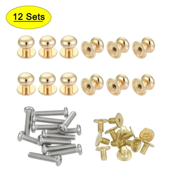 9mm Head Dia. Knobs Pull Handle Zinc Alloy Light Gold 12Pack