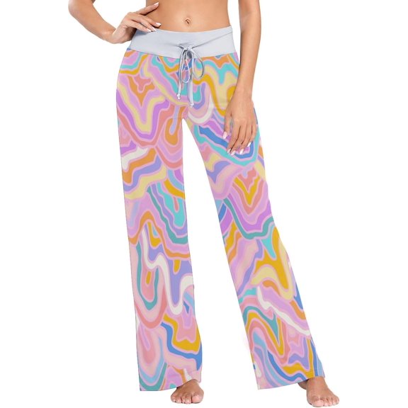 GZHJMY Women's Pajama Pants Abstract Colorful Retro Comfy Stretch Sleepwear Essentials womens Lightweight Lounge Terry Pajama Pant, X-Large