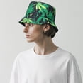 thumbnail image 4 of Marijuanas Leaf Pattern Designed Men Women Unisex Packable Foldable Summer Travel Beach Outdoor Fishing Bucket Hat Green, 4 of 4