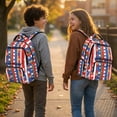 thumbnail image 2 of Yspwyqan Backpack for Little Girls, Patriotic Leopard Star 17" School Backpack, Adjustable Straps 600D Durable Bookbag with Front Pocket for Primary Elementary Travel Hiking, 2 of 7