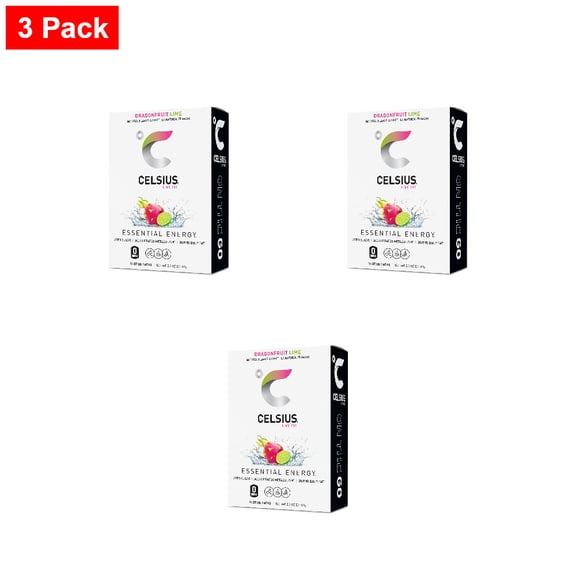 CELSIUS Zero Sugar Dragonfruit Lime Energy Drink Mix Packets 14 Count - 3 Pack