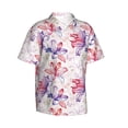 thumbnail image 3 of Xecao Lilies Flowers print Hawaiian shirt - a stylish short-sleeve button-down for men, perfect for casual beach and tropical outings., 3 of 9