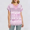 thumbnail image 4 of YUGYXL Short Sleeve Shirts for Women Spring Tops for Women V Neck Criss Cross Tees Womens Summer Tops Pink Top M, 4 of 9