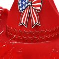 thumbnail image 6 of Yvsxxv Red Patriotic Star Bow Western Cowgirl Hat, Independence Day Party Hat, 1 Pc, 6 of 7