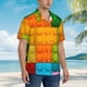 thumbnail image 3 of Fotbe Colorful Building Blocks Camisa Hawaiana para Hombre Unisex – Camisa Casual de Verano con Botones de Manga Corta de Algodón y Lino,XX-Large, 3 of 7