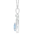 thumbnail image 2 of ANGARA Natural 1.12 ct Aquamarine Knotted Heart Pendant with Diamond in 14K White Gold for Women (Size-7mm) | March Birthstone, Anniversary, Jewelry Gift for Women | Natural Aquamarine Necklace, 2 of 7