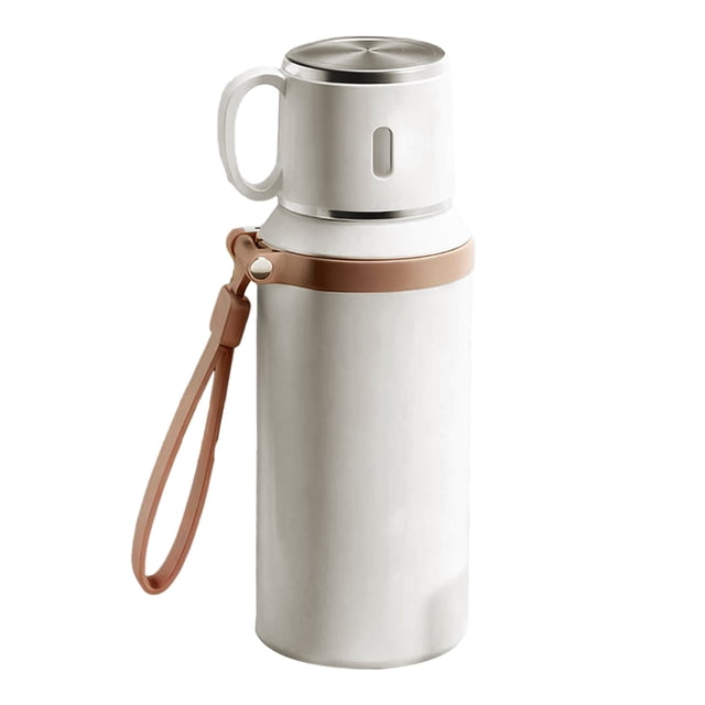 Botella de agua de acero inoxidable con infusor de té, recipiente de vacío de doble pared, a prueba de fugas, portátil, 600 ml, vaso de café aislado para bebidas frías y calientes.