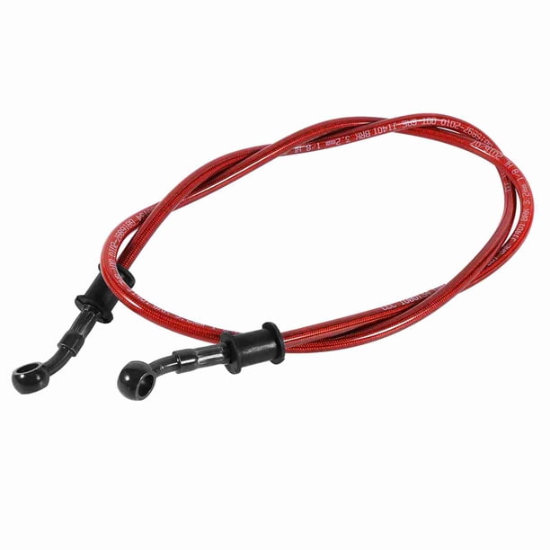 Manguera de aceite para embrague de freno de motocicleta de 60 cm de acero trenzado para motocross, color rojo