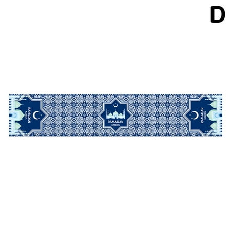 

IUYQY Ramadan Table Runner Eid Mubarak Linen Table Runner Moon and Star Kitchen Dining Table Cover Mubarak Party Supplies Decorations 13 x 70inch Z2B6