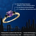 thumbnail image 2 of Gem Stone King 10K Yellow Gold Purple Amethyst and Black Onyx 3-Stone Ring for Women | 1.20 Cttw | Round 6MM | Gemstone February Birthstone | Size 6, 2 of 6