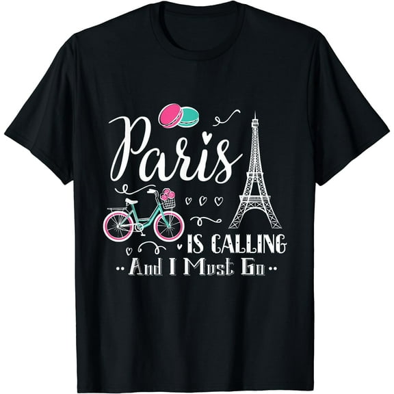 Cute Paris France Vacation Travel Christmas Gift T-Shirt Black Small